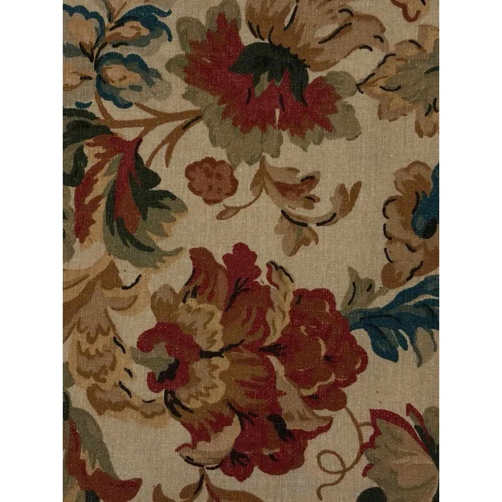 Ralph Lauren Highgate Woods Pillowcases Standard Pair Vintage Floral Tan Red USA